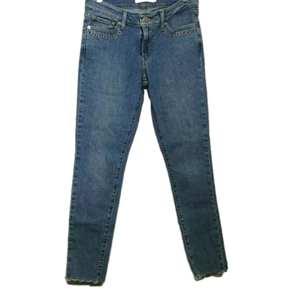 711 Levi's 26 Skinny Raw Cut Jeans 👖  26 x 25 - Picture 1 of 11